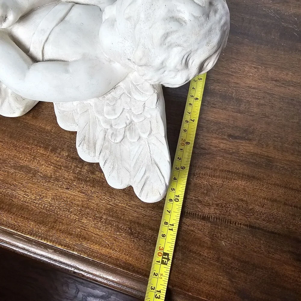 Vintage White Porcelain Cherub Towel Holder Wall Plaque – Ornate Victorian Style